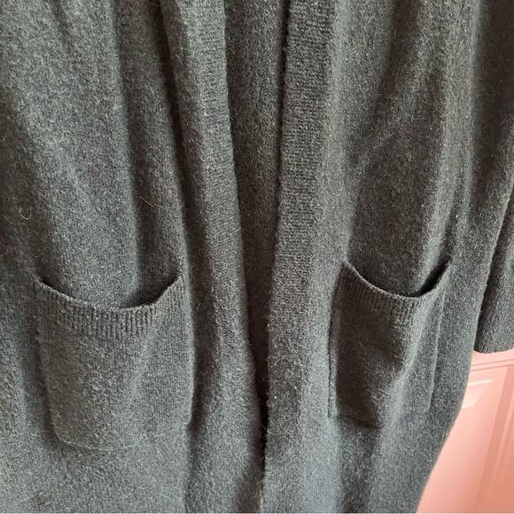 Madewell cozy cardigan sweater hunter green long wool alpaca front pockets small - Picture 5 of 9